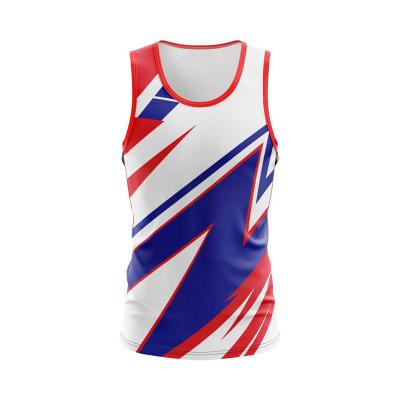 China QUICK DRY 100% Polyester Sublimation Running Singlets Custom Tank Top for sale