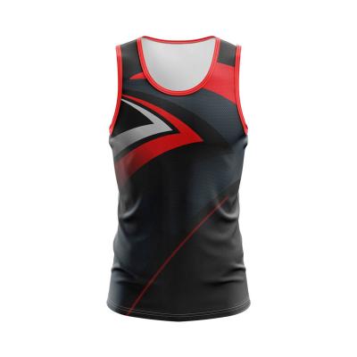 China Wholesale QUICK DRY Running Sports Wear Sleeveless Wholesale Polyester Tank Top Singlet Mens Singlet Mens Singlet for sale