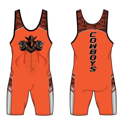 China 95% polyester 5% spandex 260gsm lycra fabric men singlet wrestling custom size custom sublimation printing wholesale for sale