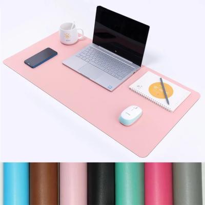 China Hot Sale Custom Colored Sublimation Logo Print XXL Eco-friendly Large Waterproof Non Slip PU Leather Desk Mat Writing Pad Mouse Pad for sale