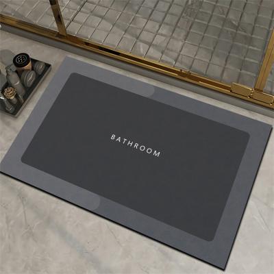 China Super Absorbent Floor Mat Quick Drying Bathroom Carpet Modern Simple Non-slip Rubber Bath Mat Washable for sale