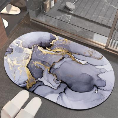 China Quick-Drying Bathroom Mat Stone Pattern Anti-Slip Diatom Mud Shower Absorbent Bath Mat Washable for sale