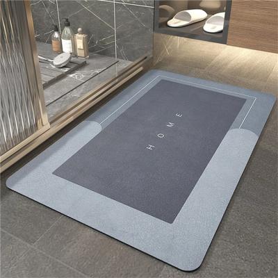 China Quick Drying Home Bathroom Mat Super Absorbent Non-Slip Diatom Mud Washable Customized Washable Bath Mat for sale