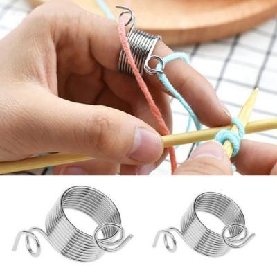 China Stainless Steel Tool Finger Thimble Yarn Knitting Guide Corset Knitted Sweaters Yarn Guide for sale