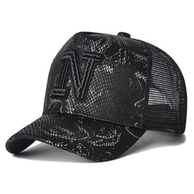 China COMMON Classic Adjustable Letter Baseball Cap Personality Mesh Trucker Simple Empty Hat for sale