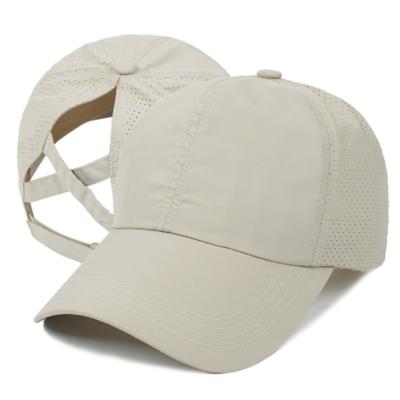 China Solid Color COMMON Popular Baseball Cap With Ponytail Hat Custom Baseball Cap Quick Dry Sun Visor for sale