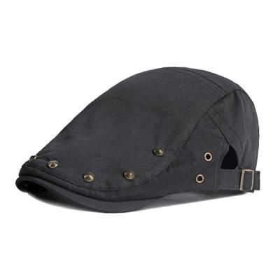 China Custom Wholesale Image Beret Rivets Trend For Fashion Men's Floppy Hat Women's Casual Beret for sale