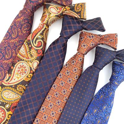 China Wholesale fashionable men's polyester dyed jacquard fabric business garment fashion trend suit tie accessories for sale