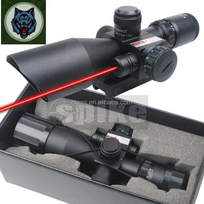 China SPIKE Tactical Rifle Scope with Red Laser Sight Reticle 2.5~10X 40mm Scope Reflex Mount Red/Green 2.5-10x40 E/R for sale