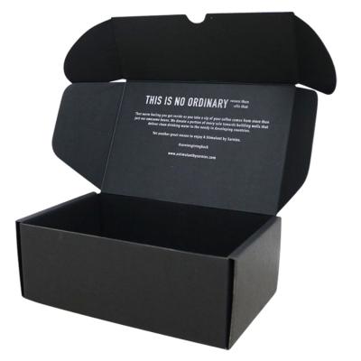 China Recyclable Black Shoe Mailing Corrugated Cardboard Private Label Mailer Mailer Boxes Custom Logo for sale