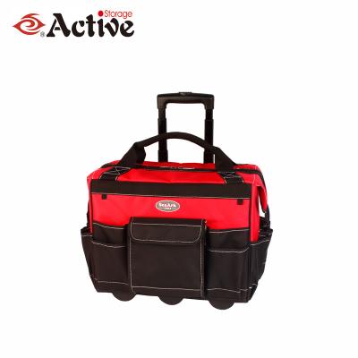 China Multifuction Heavy Duty Tool Bag Trolley Tool Belt Tool Bag Work With Stop Storage Packing Case With Trolley for sale