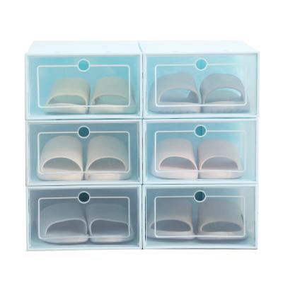 China Custom Wholesale Modern Clamshell Plastic Thickened Clear Plastic Men's Biggest Size Shoe Box Home Storage Box Shoe Cabinet for sale