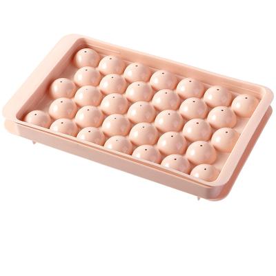 China Household Sustainable Ice Cube Ice 18 Cell Tray Ice Cube Mold Plastic Frozen Storage Box With Lid for sale