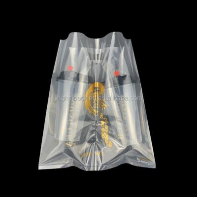 China Disposable Customize Clear Frosted Plastic Takeout Bag Bubble Tea Bag 2 Cup Carry Bags for sale