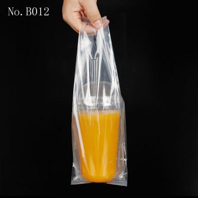 China B012 Transparent Disposable Take Out Cup Bag Wholesale Beverage Plastic One Single Cup Bag for sale