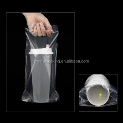 China Disposable Customize Plastic Tea Bags Take Away Single Cup Bag Take Out Plastic Disposable Shopping Bag for sale