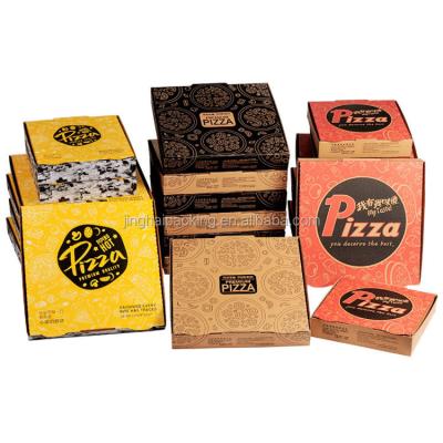 China Disposable Kraft Paper Pizza Box Fast Food Paper Boxes Takeaway Packaging for sale