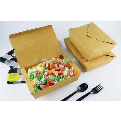 China Custom Biodegradable Disposable Lunch Salad Boxes Disposable Paper Containers Recycle Fast Food Takeout Package for sale