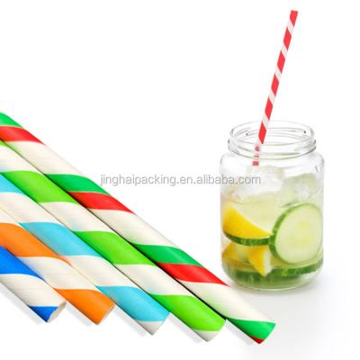 China Eco - Friendly Biodegradable Diameter Pointed Paper Party Straws Striped Paper Straws 6mm 7mm 10mm 12mm for sale