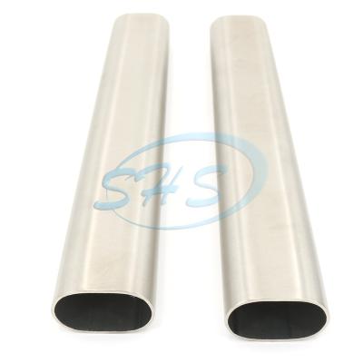 China Stainless Steel 304L 304 316L Indoor/Outdoor Flat Side AISI 201 Oval System Gas Pipes With Satin Surface For Balcony Railing for sale