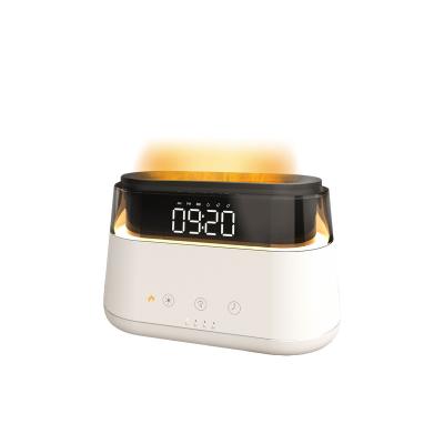 China Household 2022 New Aroma Diffuser Electric Essential Oil Aroma Diffuser Air Humidifier with Flame Lamp and Alarm Clock for sale