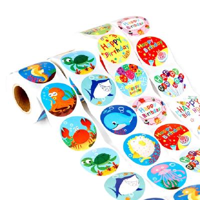 China Waterproof Cheap Circle Around Cute Bun Kawaii Self Adhesive Paper Kid Labels Cheap Custom Stickers Printed Sticker Printing Sticker for sale