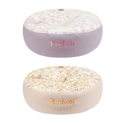 China Wholesale New Design Custom Viable Cat Donut Beds For Indoor Fluffy Cats Cushion Luxury Pet Bed for sale