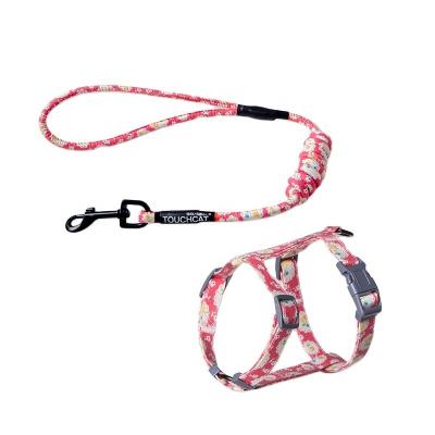 China China Material Viable Wholesale Nylon Dog Cat Lift Harness Leash Set Polyester And Nylon Use For Outdoor And Indoor Material Cat Leash for sale