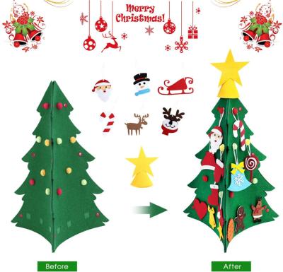 China Wholesale 2021 Home Festival Decoration New Gifts Merry Christmas DIY Gifts Wall Decoration Felt Christmas Tree Tree Customization for sale