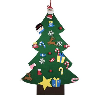 China Wholesale Custom Educational DIY Christmas Home Door Decoration Factory Home Festival Decoration Gift Felt Christmas Tree with Kids Decoration Set for sale