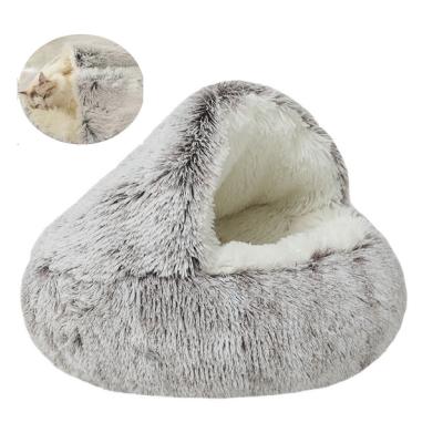 China Eco Friendly Soft Long Plush Pet Sleep Bed Felt Sponge For Large Small Kittens for sale