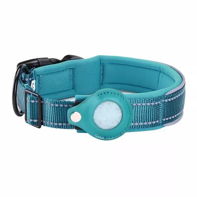 China Polyester Outdoor Dog Pet Collars Leashes For Apple Airtag for sale