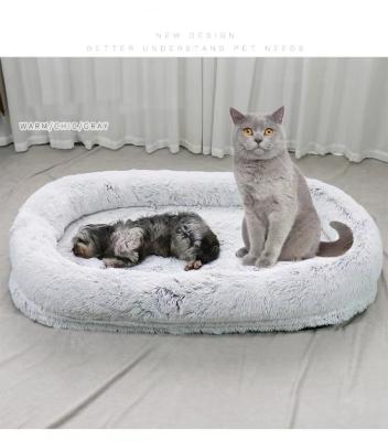 China Manufacture 160cm Non-Slip Washable Long Plush Giant Fluffy Pet Bed For Cat Dog For Pet Animals for sale