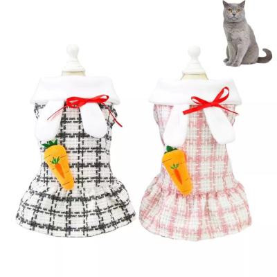 中国 Credible Pet Apparels XL Plaid Fashion Pink Dog Clothes Skirt Dress 販売のため