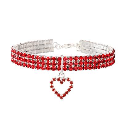 Китай Nice Quality Color Rhinestone Cat Stretch Collar Cute Pendant For Pet Cat продается