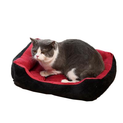 China Short Plush Indoor Pet Sleeping Beds / ODM Large Square Dog Bed With Sides for sale