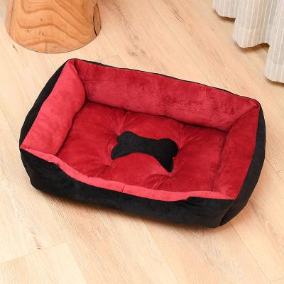 China Wear Resistant PP Cotton Filled Pet Calming Beds Luxury Orthopedic Dog Beds for sale