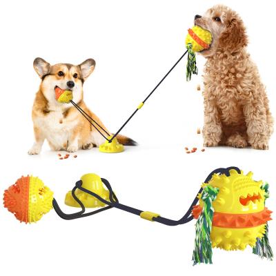 China OEM Tug Of War Suction Hond het Stuk speelgoed/de Piepende Hond behandelt Balautomaat Te koop