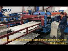 Test Run of 845 Roof TIle Roll Forming Machine with Stacking Machine