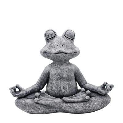 China Meditating Yoga Frog Statue Women Gifts for Christmas Zen Garden Frog Figurines for Home and Garden Decor Frog Decorations G Custom for sale