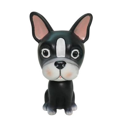 China Boston Terrier Cute Decoration Head Shaking Dashboard Resin Bobbleheads Dog Bulldog Car Resin Ornament Animal Puppy Shaking Head Toys f for sale