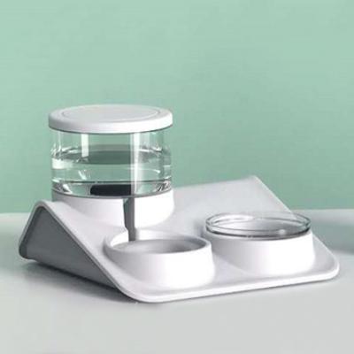 China Stocked Pet Feeder With Automatic Double Bowl Water Feeder Drinking Bowl for sale