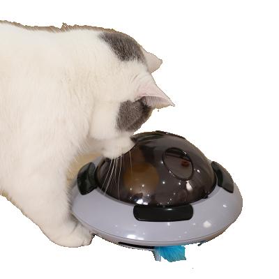 China Viable Pet Electric Cat Turntable With Cat Feather Glitter Ball for sale