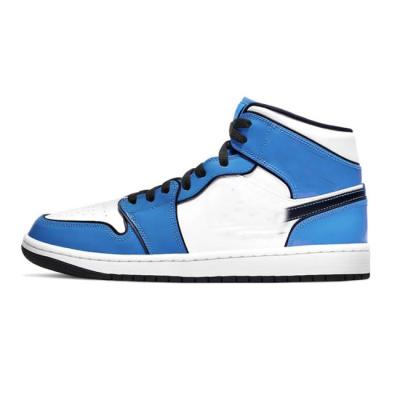 China CUSHIONING 1 Mid Signal Mens Womens Blue Sneakers Shape Casual Sports Shoes Basketball Shoes aj1 for sale