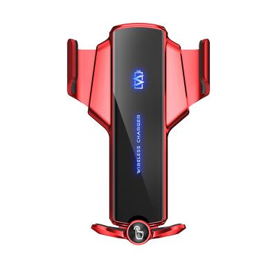 China 2022 Fast Charging Aluminum Car Mount Phone Holder Shell Glass Cooling Panel Qi 15W Skiboard Design Mobile Phone Holder And Charger For Mobile for sale