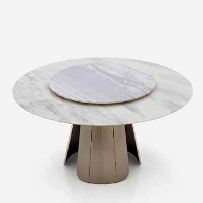 China Factory direct sales modern new type light up luxury turntable restaurant simple modern marble round table for sale