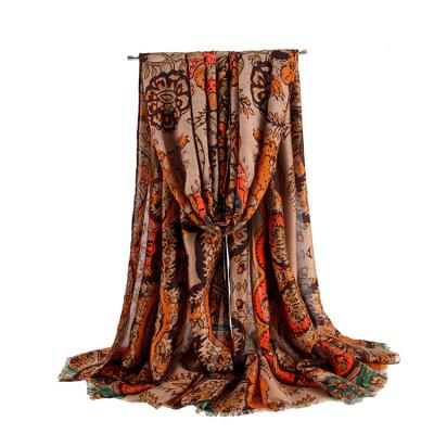 China Keep the Hair Warm Exquisite Cotton Scarf Custom Printed Cotton Scarf for sale