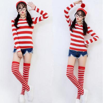 China Where's Wally Character Cosplay Anime Characters where Wally's School Women Halloween Costume Sexy girls costume for sale