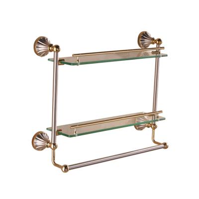 China Modern Plating Technology Etching Bathroom Hang Three Shelves Stainless Steel Zinc Alloy Pendant Towel Rack for sale