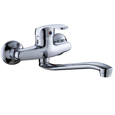 China Contemporary Wall Mounted Kitchen Faucet Body Zinc Stainless Steel Pipe Turn Water Outlet for sale